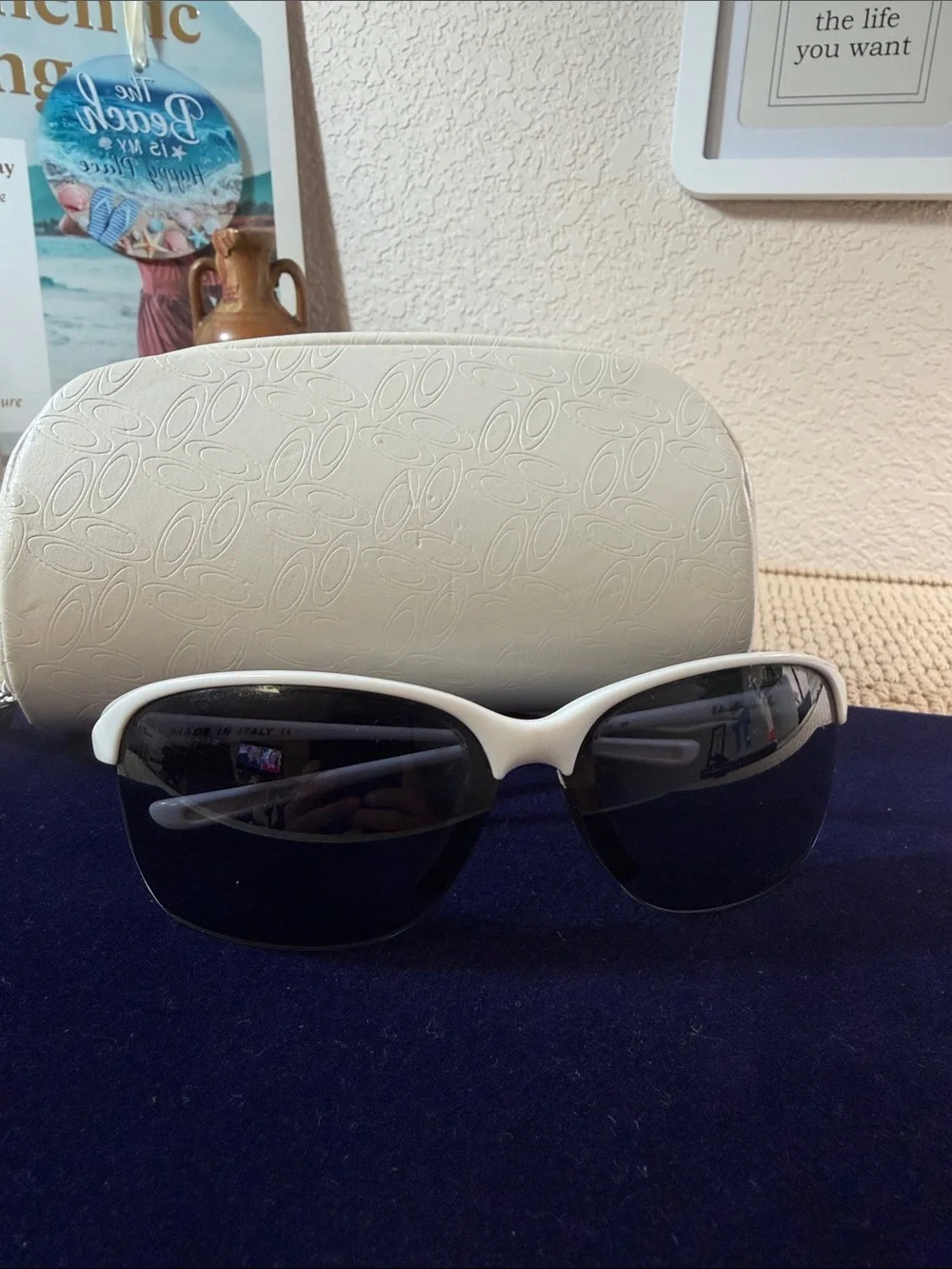 Oakley Unstoppable OO9191-04 White Sunglasses Black Iridium Lens Italy w/ Case